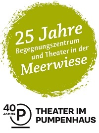 Schlichtes Bild mit weißem Hintergrund und mit den großflächigen Logos der beiden Theaterhäuser und dem Verweis auf die Jubiläen zum 25. und 40. Bestehen.