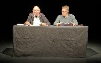 Hartmann & Konsorten: Szenische Lesung "Gehen" (Foto: Kirsten Faust) Pit Hartmann und Carsten Bender als Hartmann und Konsorten bei der Lesung "Gehen" (Foto: Kirsten Faust)