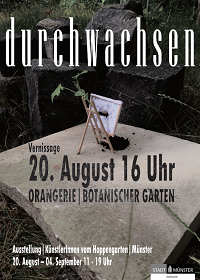 Plakatmotiv der Ausstellung: Staffelei mit Pflanze