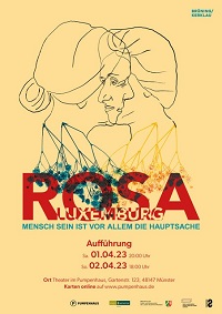 Plakat zum Stück  "ROSA! Mensch sein ist vor allem die Hauptsache"