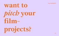 Schriftzug "want to pitch your film-projects?"