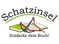 Logo der Buchhandlung Schatzinsel - zwei Bücher, ein Anker und der Schriftzug