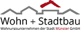 Logo Wohn+Stadtbau - Häusersilhouette und Schriftzug