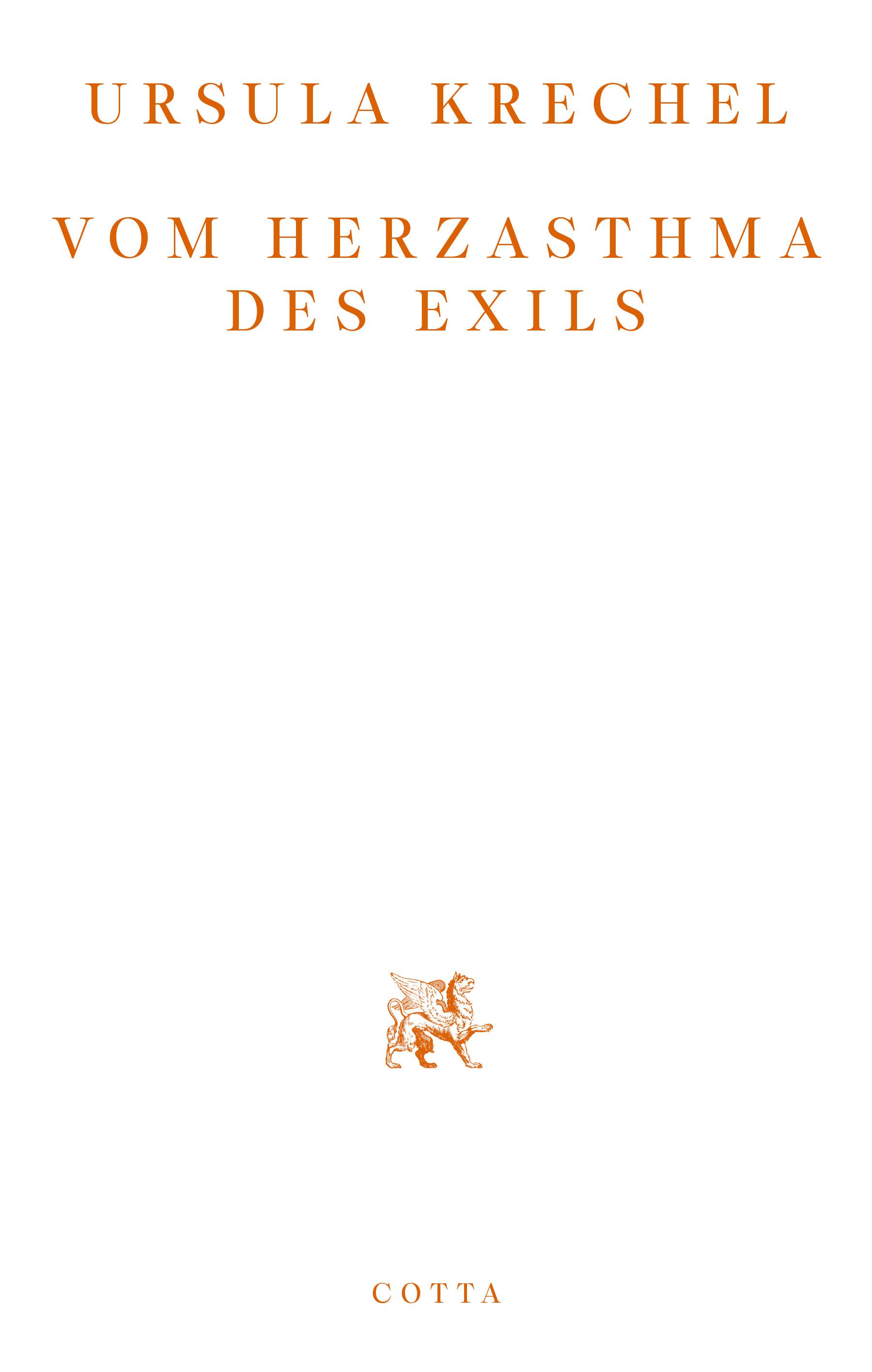 Buchcover Ursula Krechel, Vom Herzasthma des Exils