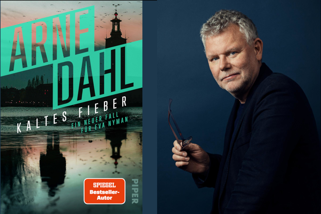 Autorenfoto Arne Dahl und Buchcover "Kaltes Fieber"