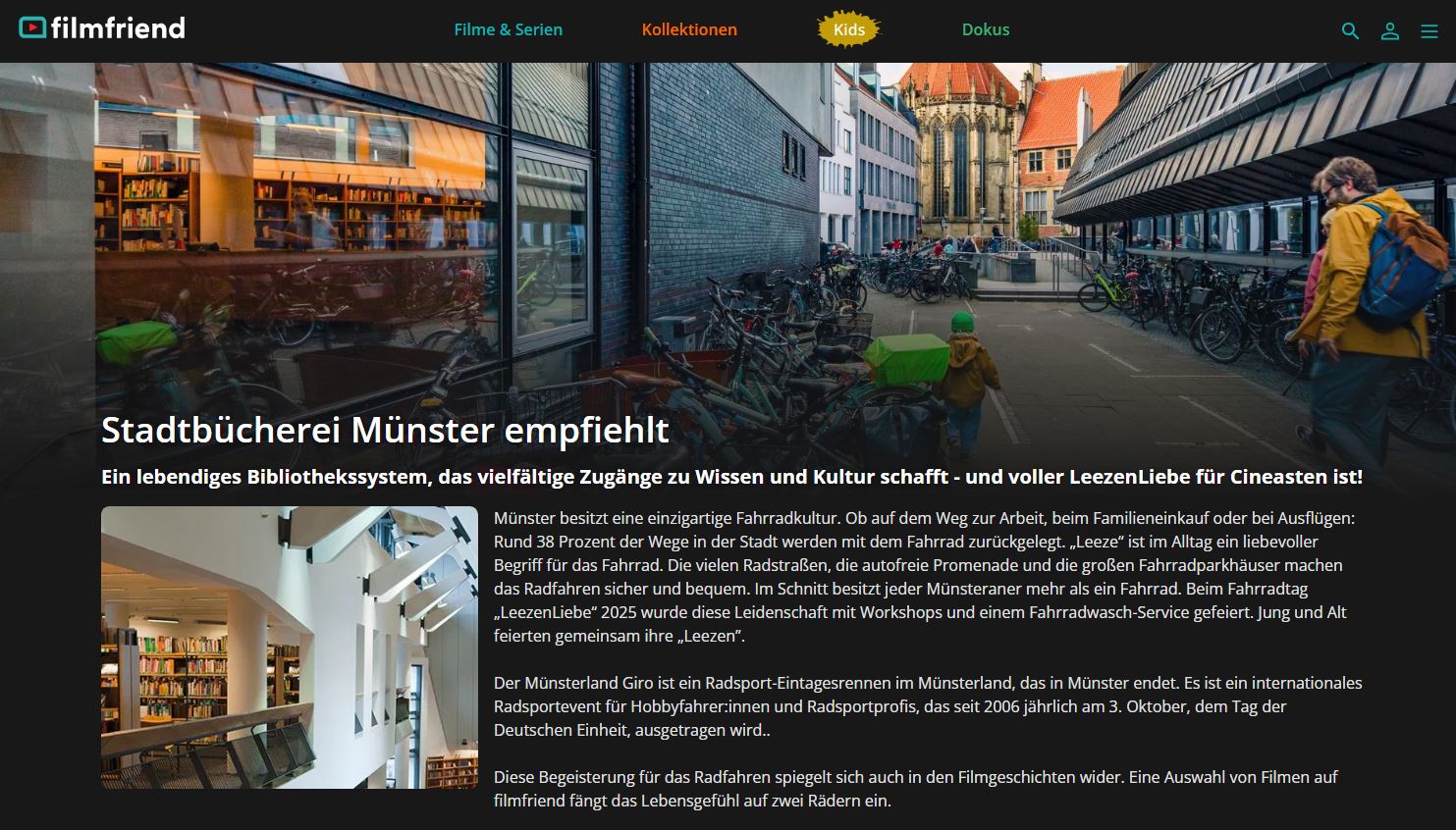 Ein Screenshot der Kollektion von filmfriend mit dem Thema LeezenLiebe