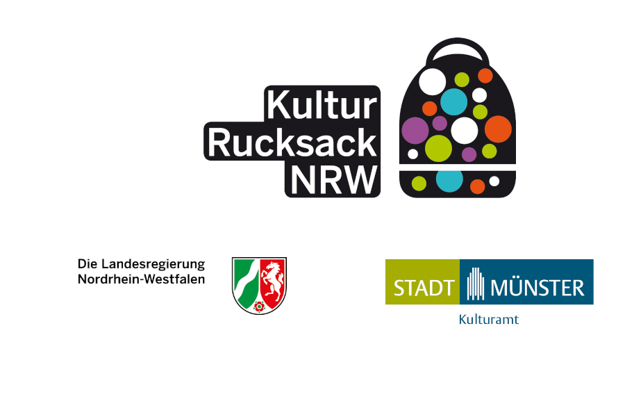 Logos Kulturrucksack NRW, Die Landesregierung Nordrhein-Westfalen, Stadt Münster Kulturamt
