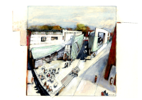 Skizze der Stadtbücherei ©BOLLES+WILSON Skizze der Stadtbücherei ©Peter Wilson