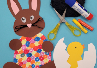 Gebastelte Osterhasen und Osterküken Gebastelte Osterhasen und Osterküken