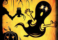 Gespenst und Kürbisse zu Halloween Gespenst und Kürbisse zu Halloween