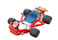 Ein Mario Kart Fahrzeug