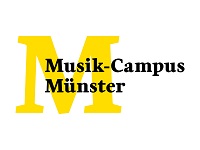 Musik-Campus Münster - Logo Schwarze Schrift auf gelbem M