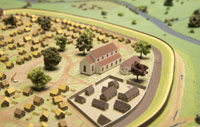 Stadtmodell Ausschnitt mit der Domburg im Mittelpunkt