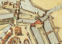 Ausschnitt aus dem Alerdinck Plan mit Lage des Zwingers