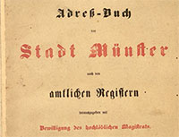Titelseite des Adressbuches der Stadt Münster von 1853