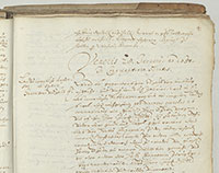 Foto des Ratsprotokoll-Eintrags von 1650