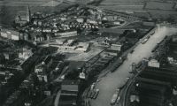 Luftbild des Hafens und der Wolbecker Straße aus dem Jahr 1930.