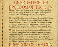 Foto der Urkunde 'Freedom of the City'