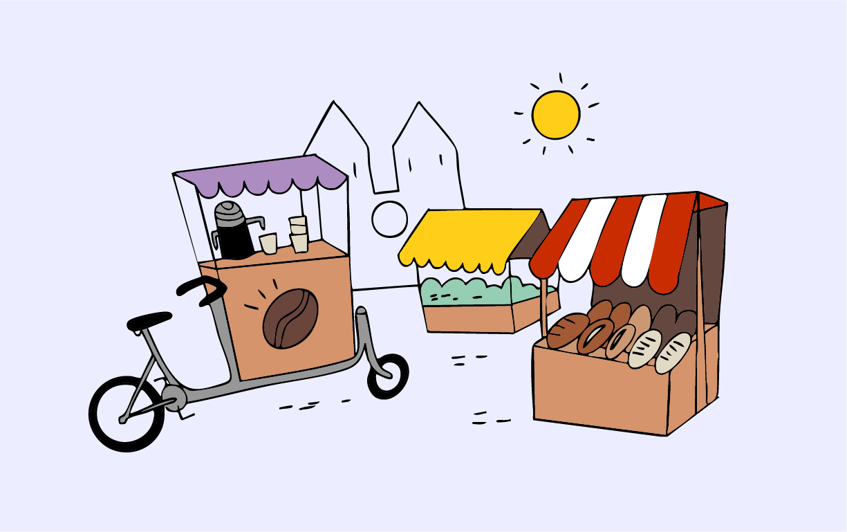 Illustration: Wochenmarkt