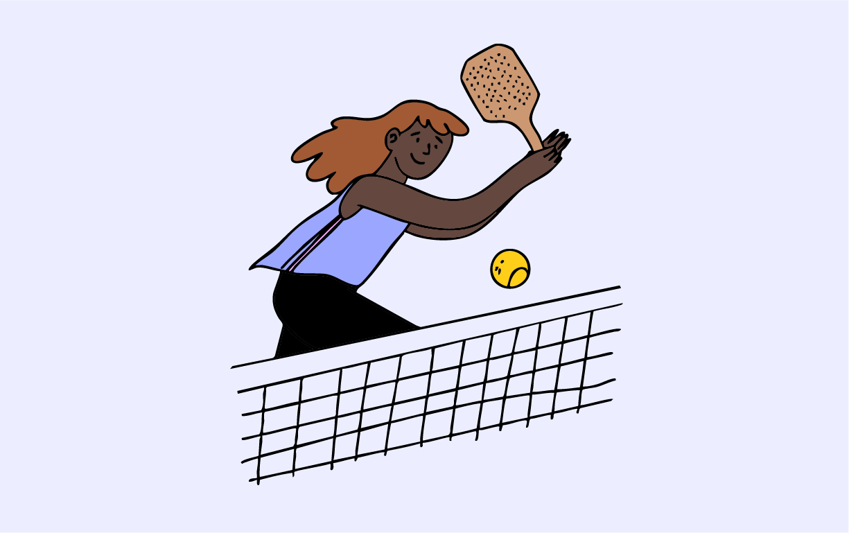 Illustration: Padel-Tennis-Spielerin
