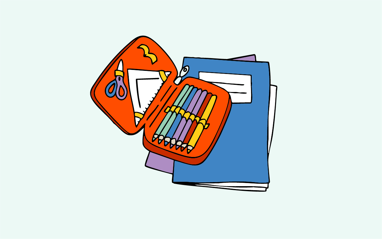 Illustration: Schulmaterialien