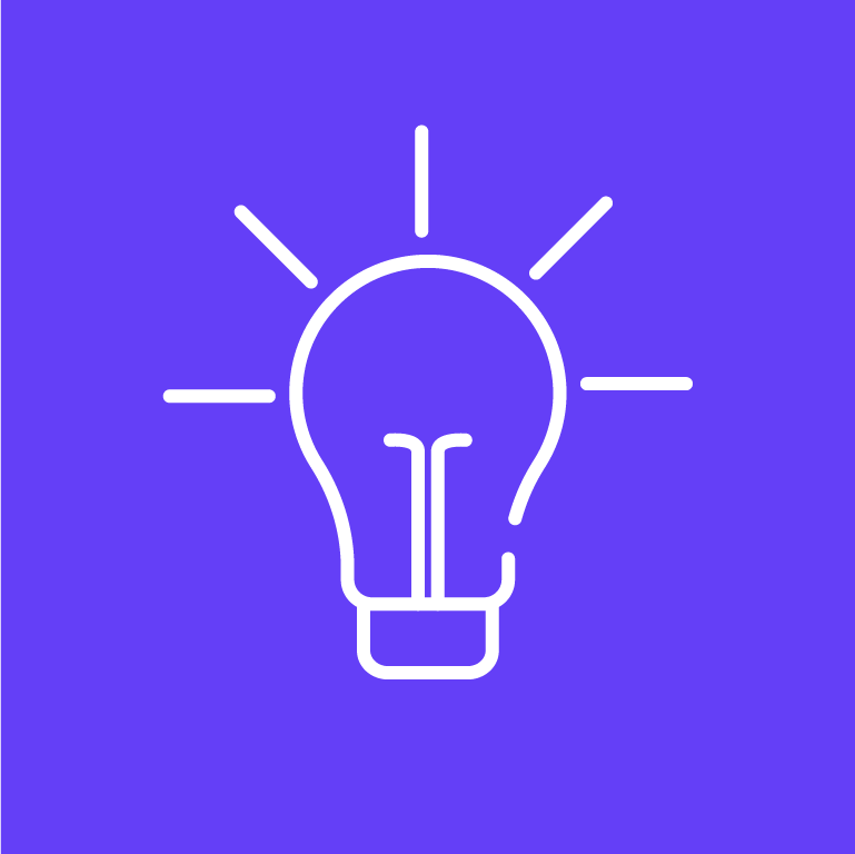 Icon einer leuchtenden Glühbirne