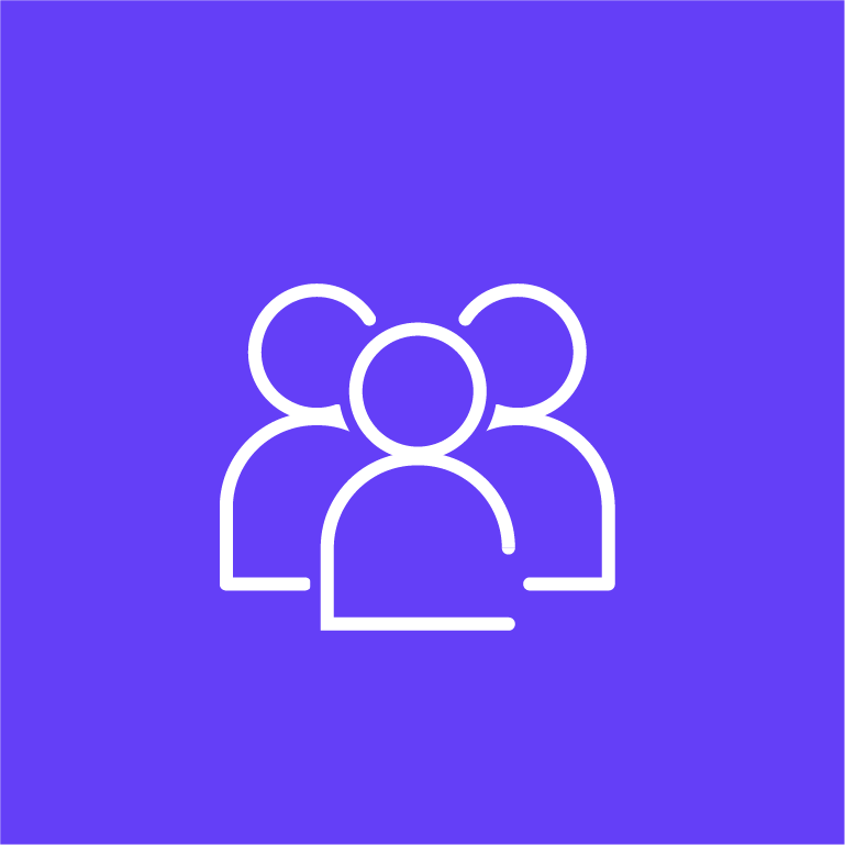 Icon einer Gruppe von drei Personen