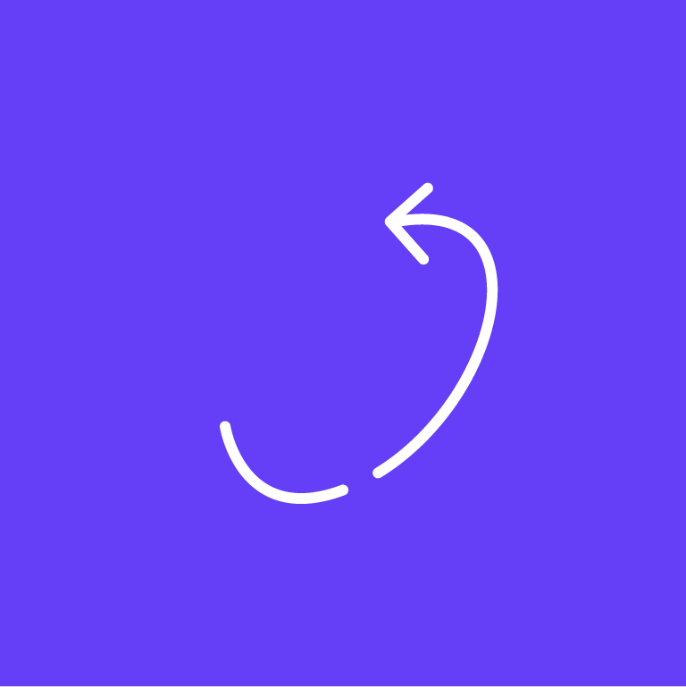 Icon eines Pfeils im Halbkreis