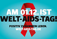 Signet des Welt-Aids-Tags am 1. Dezember