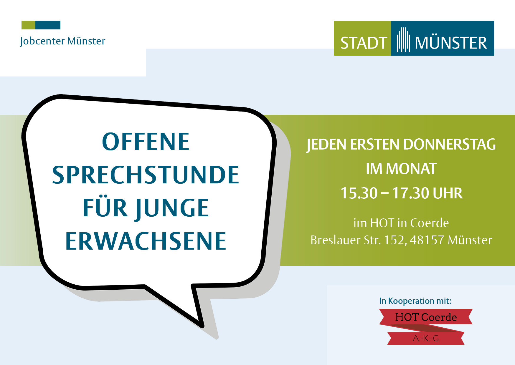Infozettel offene Sprechstunde im HOT Coerde