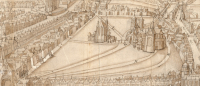 Teilplan der Innenstadt von Münster aus dem Jahr 1609 (nach älterer Vorlage), Ausschnitt Domplatz.