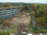 Blick über die Ausgrabungsfläche von Haus Geist im Oktober 2016