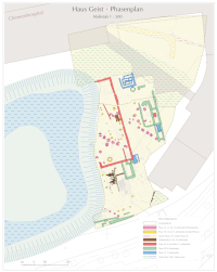 Ausgrabungen auf Haus Geist 2016: Plan der Befunde
