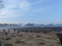 Blick auf die Grabungsstelle am Kerkamp in Handorf