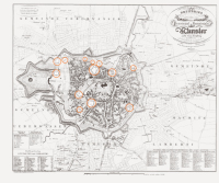 Plan der Stadt Münster aus dem Jahr 1839 mit preußischen Militärbauten