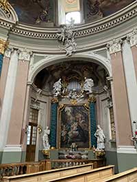 Holzskulpturen in der barocken Clemenskirche von Johann Conrad Schlaun