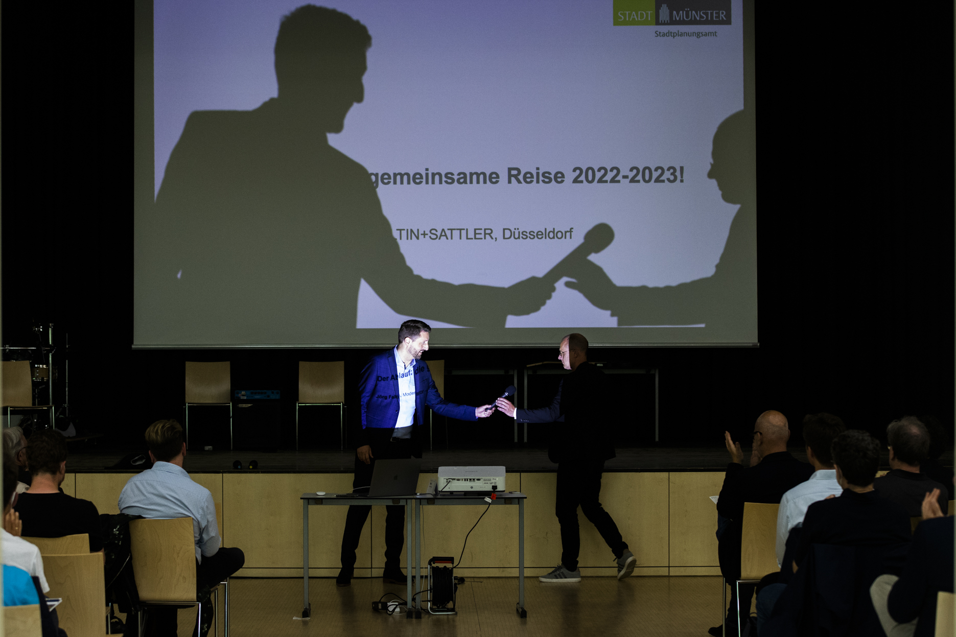 Jörg Faltin und Robin Denstorff bei der Auftaktveranstaltung