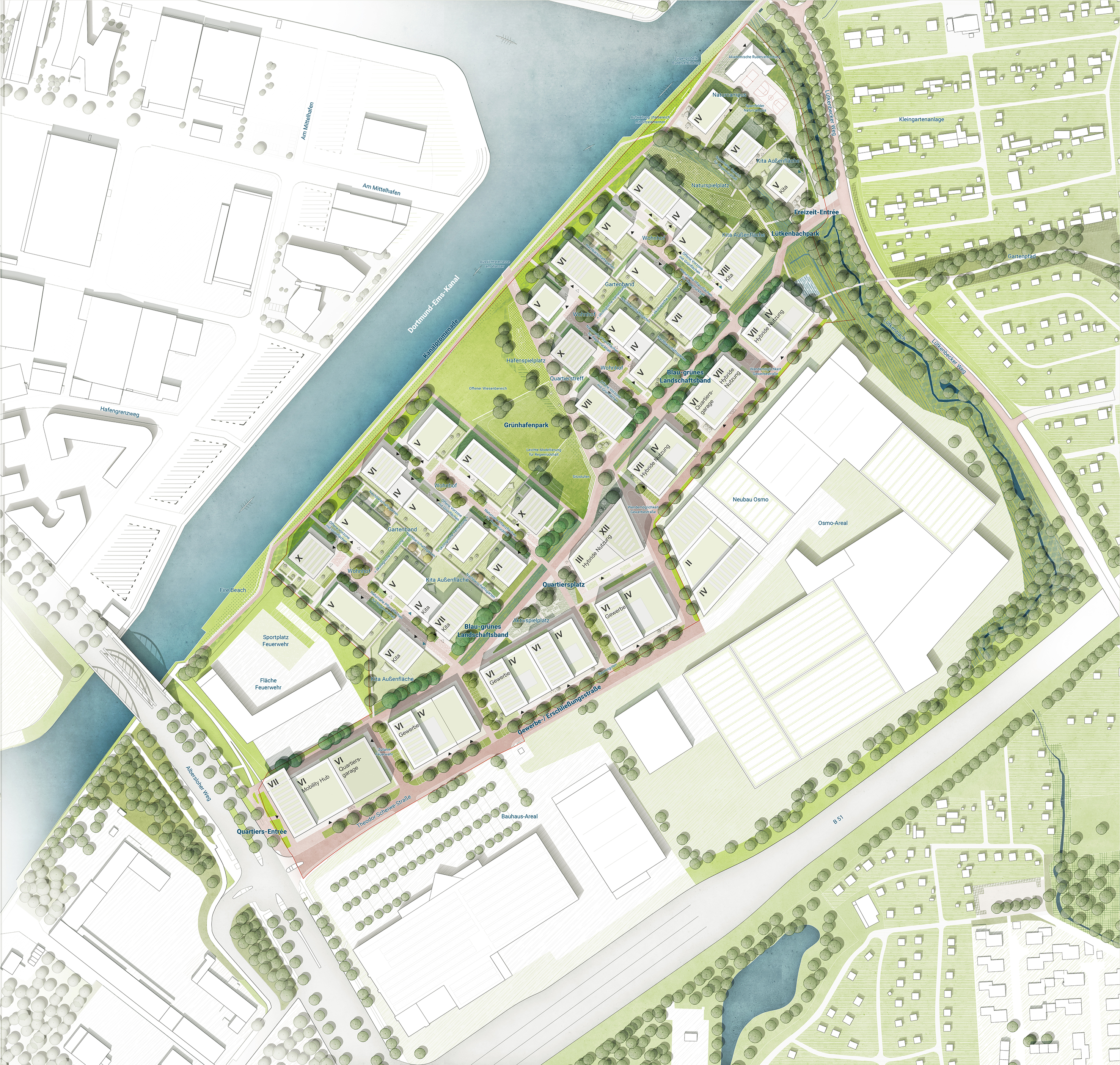 Lageplan des Quartiers an der Theodor-Scheiwe-Straße