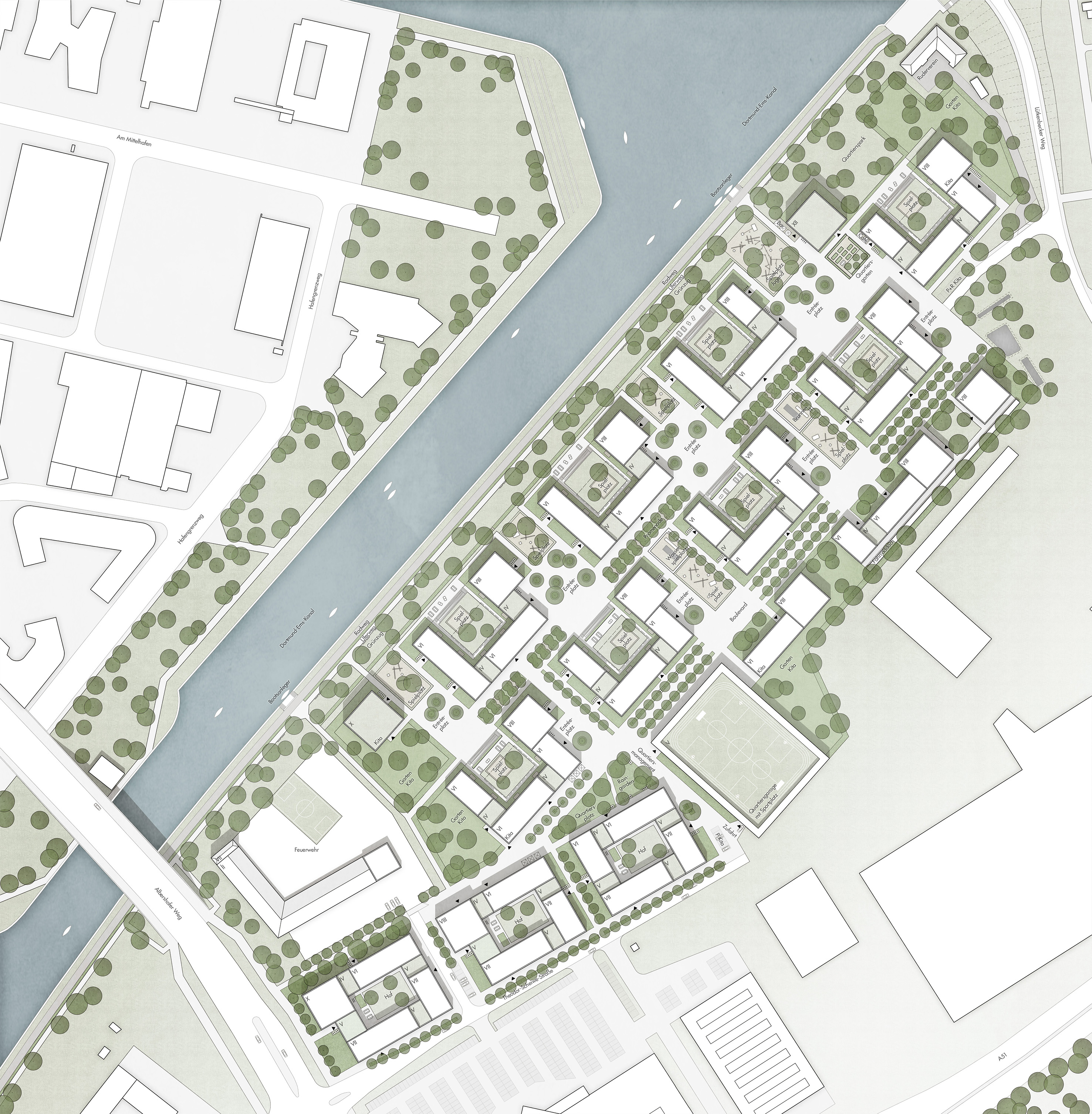 Lageplan des Quartiers an der Theodor-Scheiwe-Straße