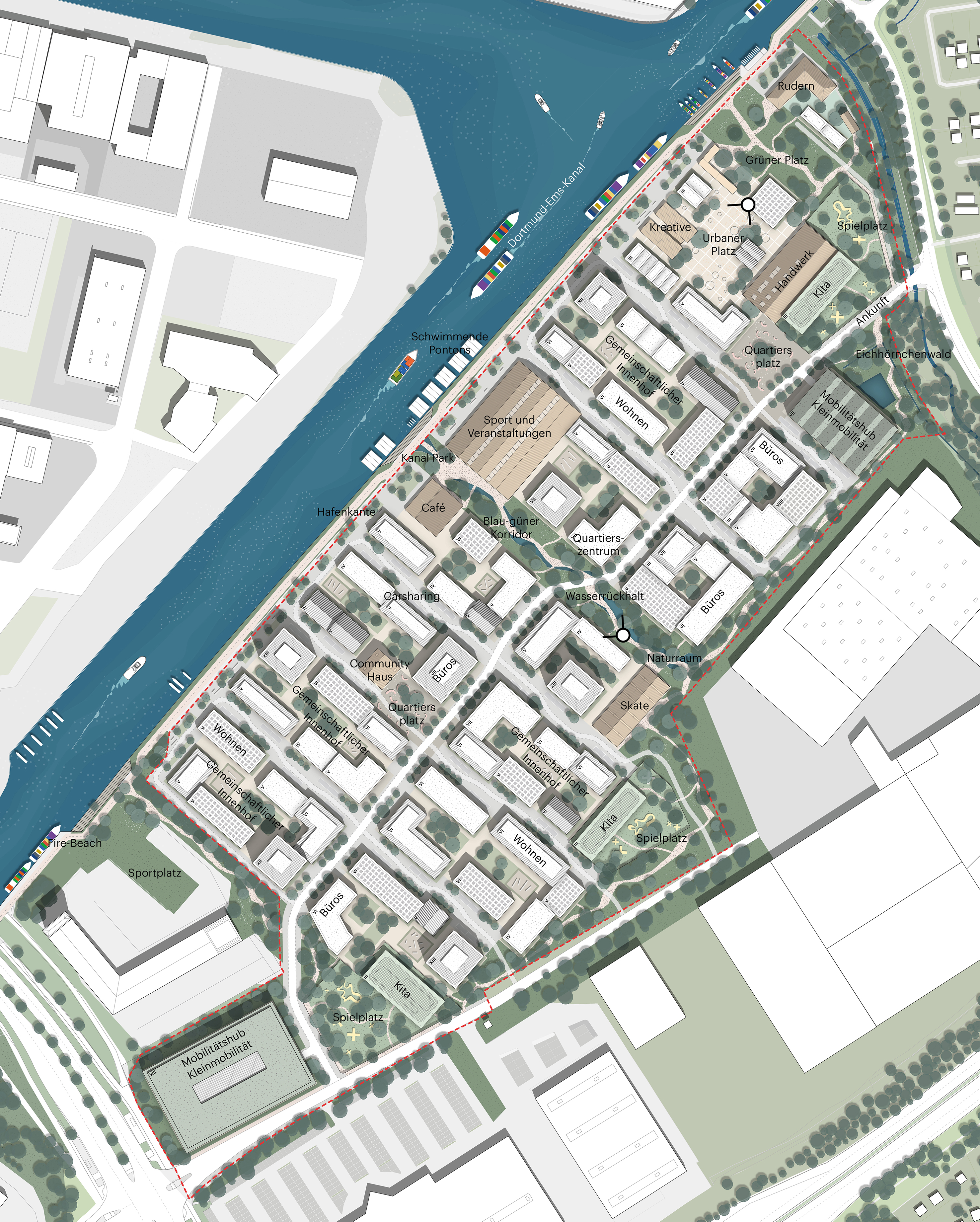 Lageplan des Quartiers an der Theodor-Scheiwe-Straße