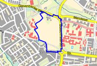 Stadtplanausschnitt mit dem Bereich des Bebauungsplans