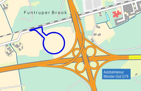 Stadtplanausschnitt mit dem Bereich des vorhabenbezogenen Bebauungsplans