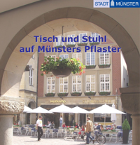 Titelseite vom Gestaltungskatalog "Tisch und Stuhl auf Münsters Pflaster"