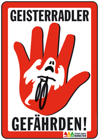 Logo der Kampagne "Geisterradler gefährden"