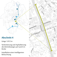 kartografische Lage und Einordnung des Bauabschnittes 4 in das Stadtgebiet von Münster