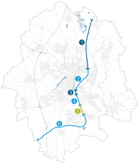 kartographische Darstellung der Lage von Bauabschnitt 5 im Stadtgebiet