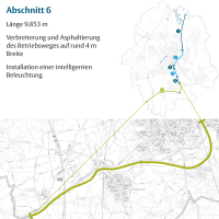 kartografische Darstellung der Lage und Einordnung des Bauabschnittes 6 in das Stadtgebiet