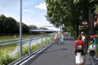 Visualisierung der verbreiterten und asphaltierten Kanalpromenade bei Tag, Bauabschnitt 4