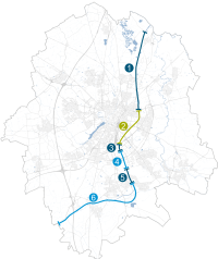 kartographische Darstellung der Lage von Bauabschnitt 2 im Stadtgebiet