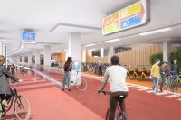 Visualisierung des integrierten Fahrradparkhauses